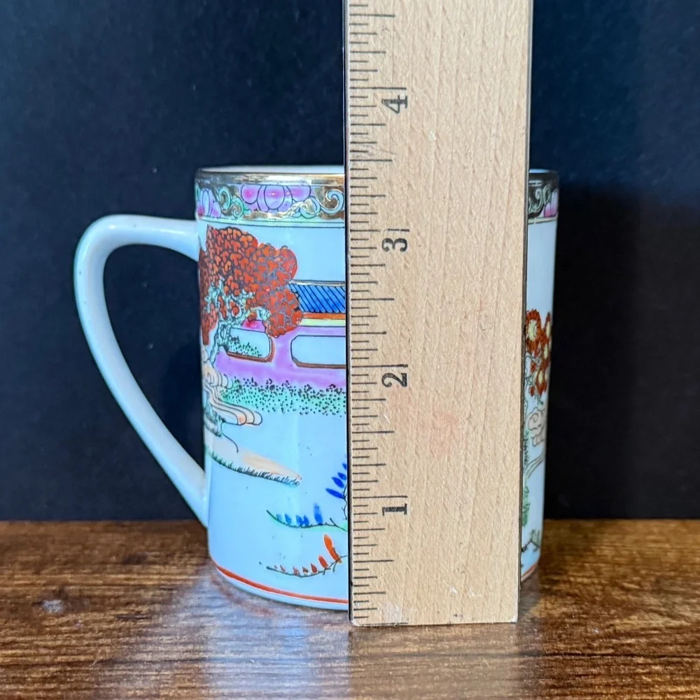 Hand Painted Asian Tea Cups (Set of 2)